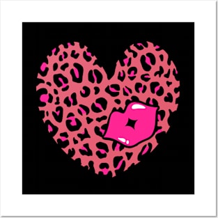 Leopard Heart  Kiss Posters and Art